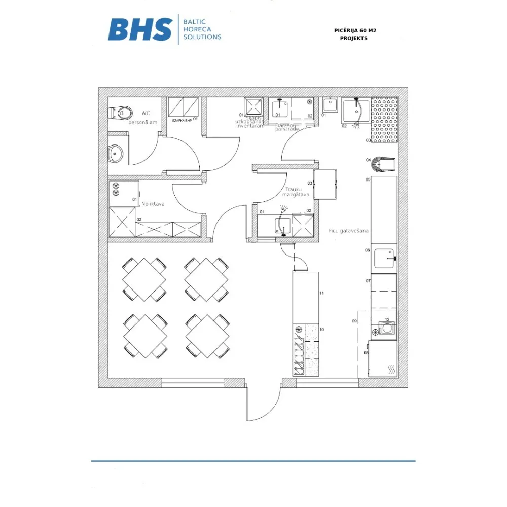 Drawing  Pizzeria 60 m2 (RAS-Pizzeria60m2)