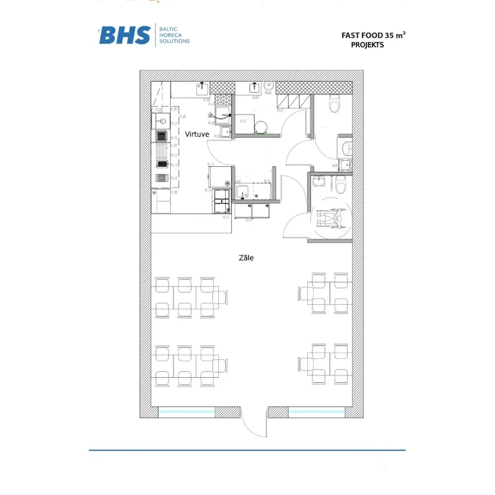 Drawing  Fast Food 35 m2 (RAS-FastFood35m2)