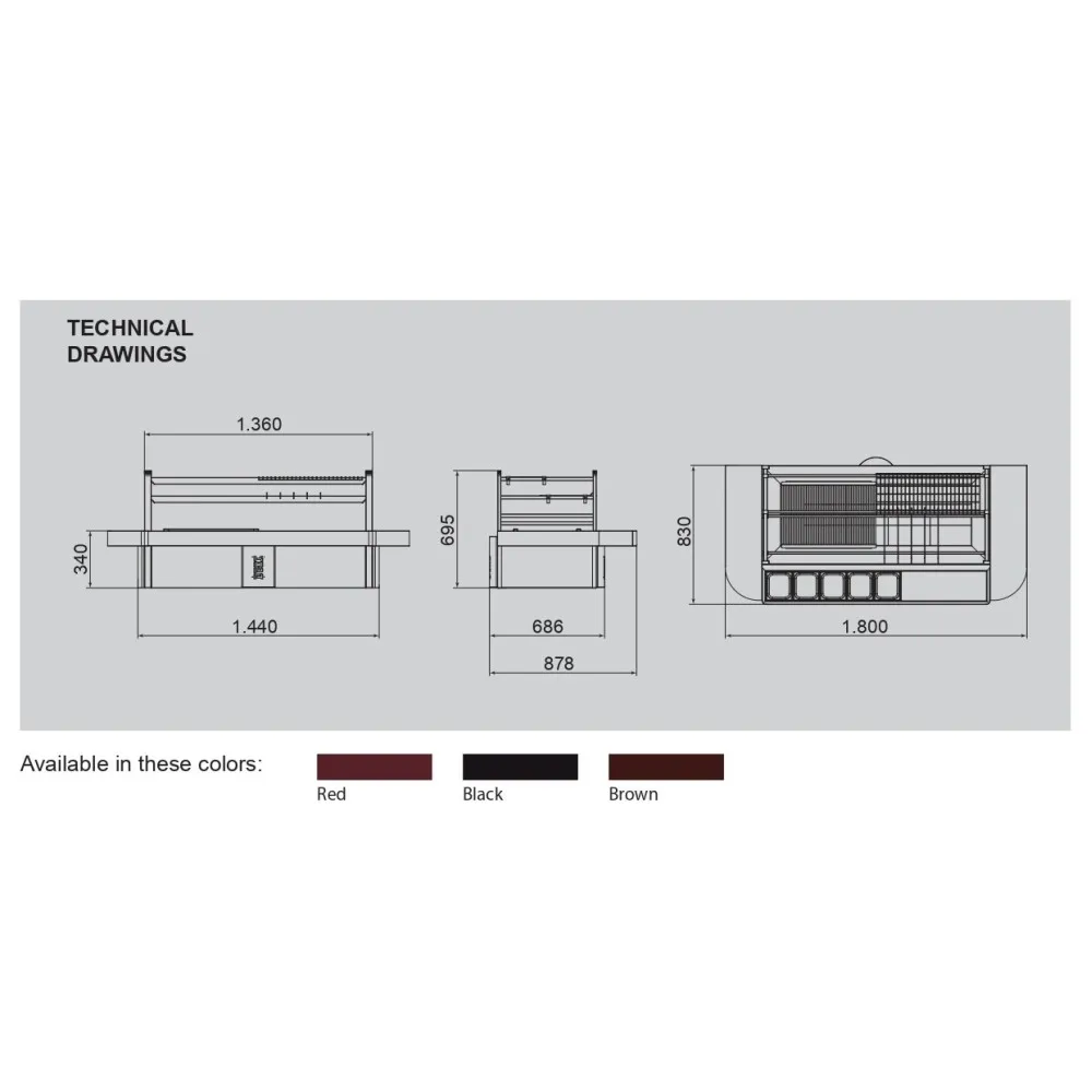 Barbecue au charbon de bois à la japonaise R120TT (CO-R120TT)