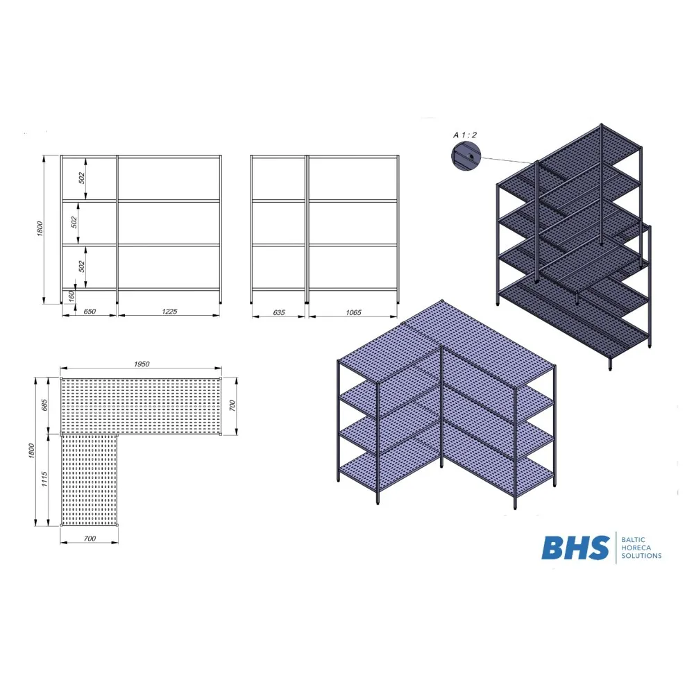 Corner perforated shelf (XKJ23-0008-195/70/18)