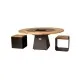 Storage Cube-stool with Wood Support  OnFire (BHS-CBC)