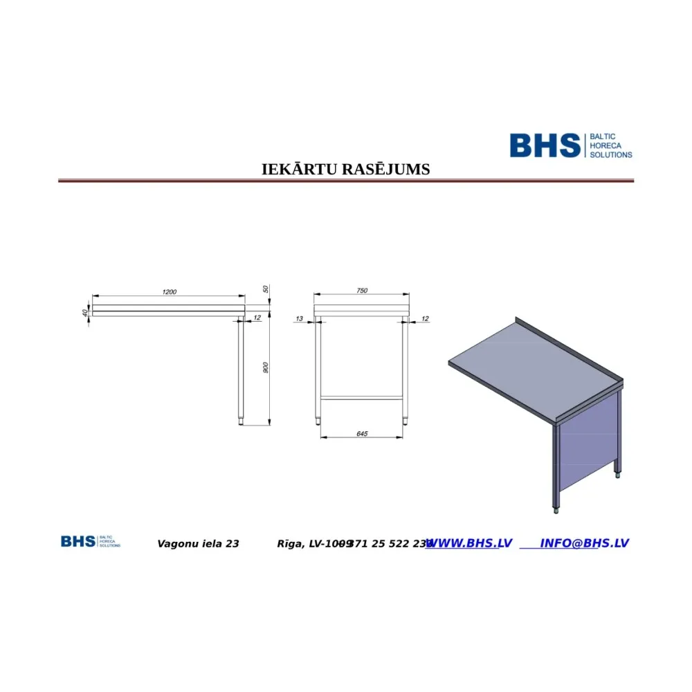 Papildus darba virsma Fast -food Bus (RAS105)