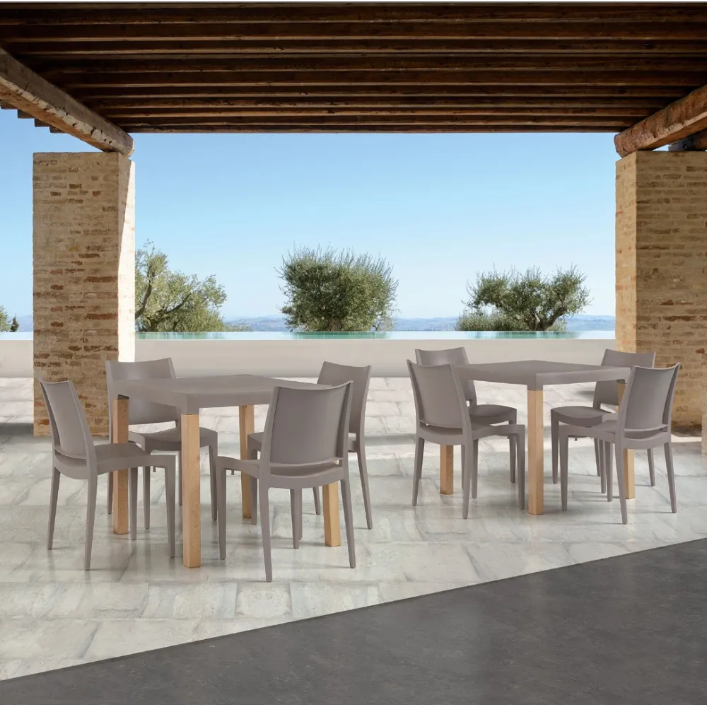 Table DIVA , legs in natural beech wood. (3G-TableDivaWood)