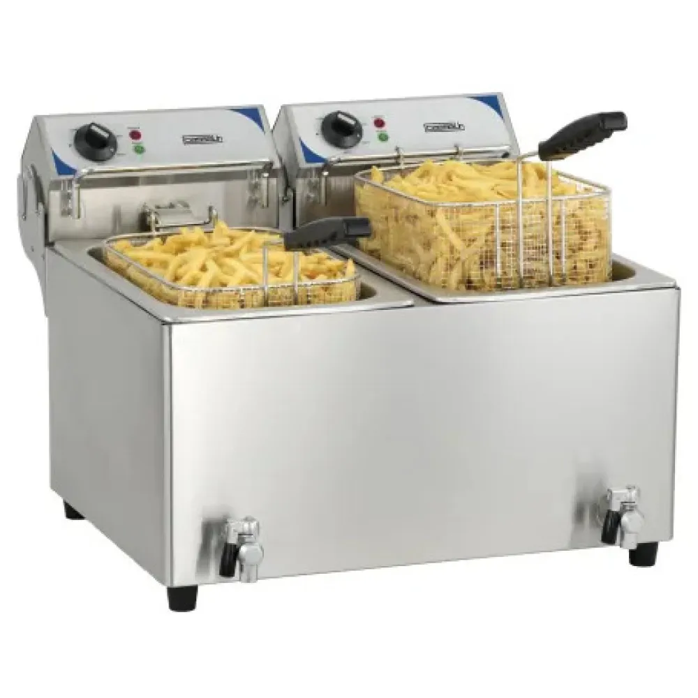 Double electric fryer with tap 10+10L (CFEV102B)