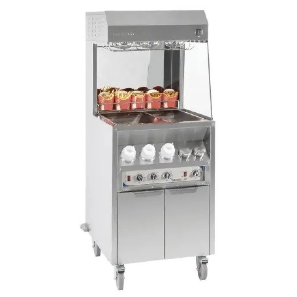 French fries holding station trolley with sauce heater 600 (CPDSCS600)