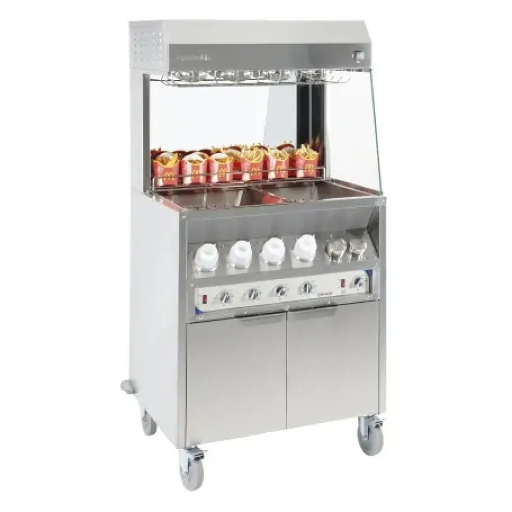 French fries holding station trolley with sauce heater 800 (CPDSCS800)