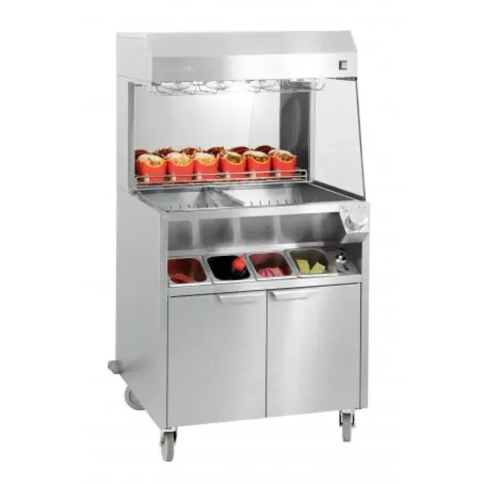 Trolley with french fries holding station, double heating 800 (CPDSDC800)