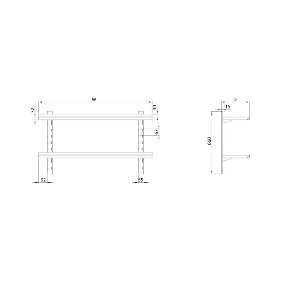 Stainless steel double adjustable hanging shelf 1000 (951773100)