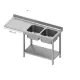 Easily assembled work table with 2 sinks , shelf and space for dishwasher or refrigerator 1800 (954917180)