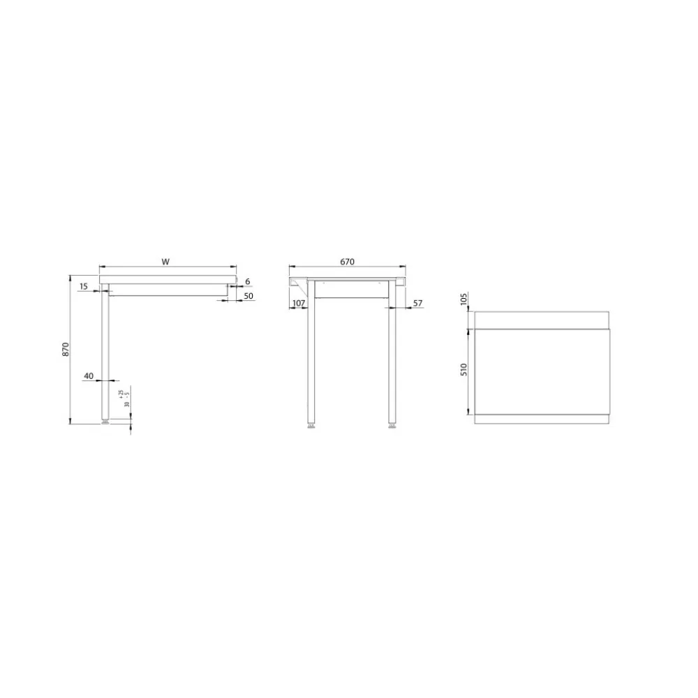Loading table for dishwasher 1000 (954777100)