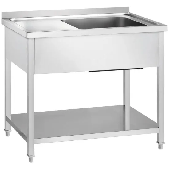 GREDIL tables en acier inoxydable avec un évier et une étagère