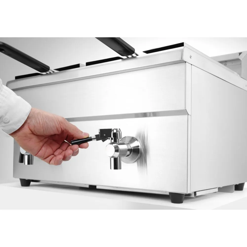 Friteuse induction avec robinet de sortie - 2 x 8 l (N215029)