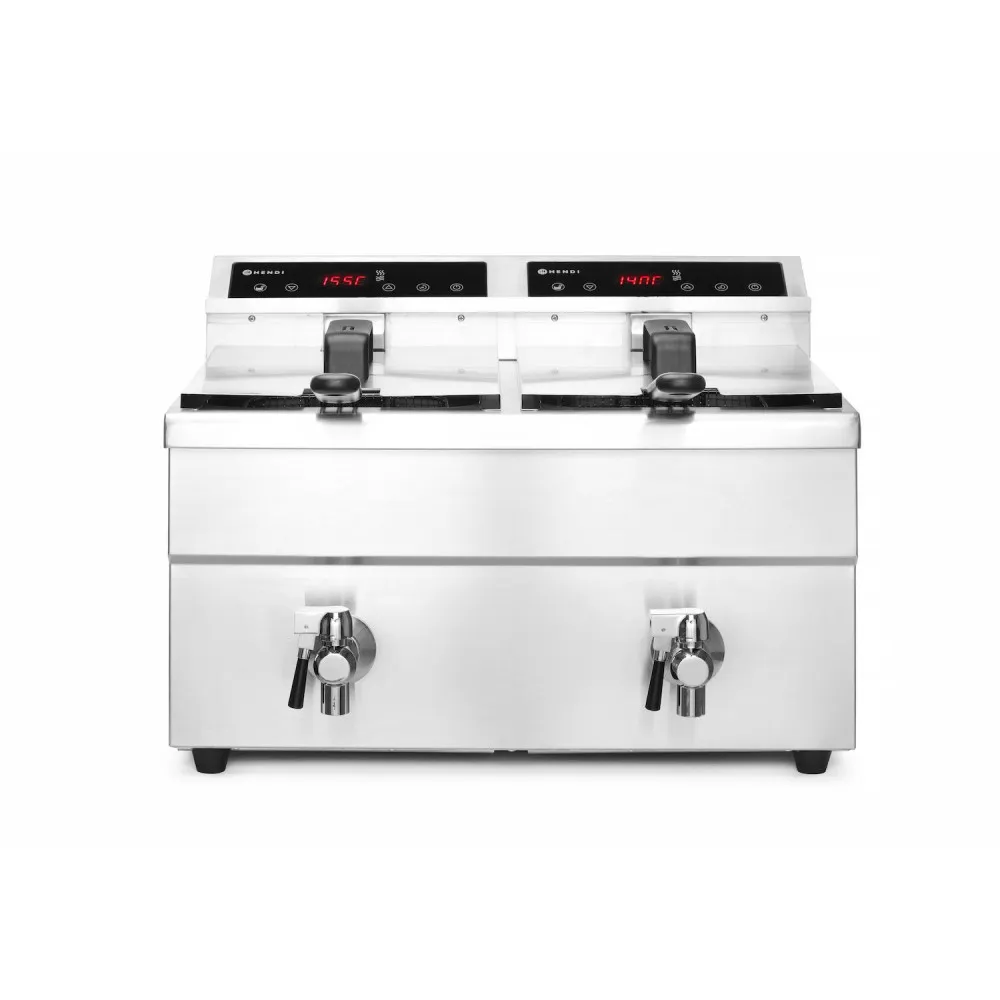 Friteuse induction avec robinet de sortie - 2 x 8 l (N215029)