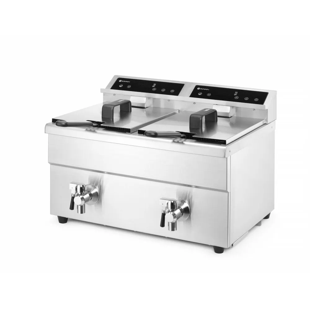 Friteuse induction avec robinet de sortie - 2 x 8 l (N215029)