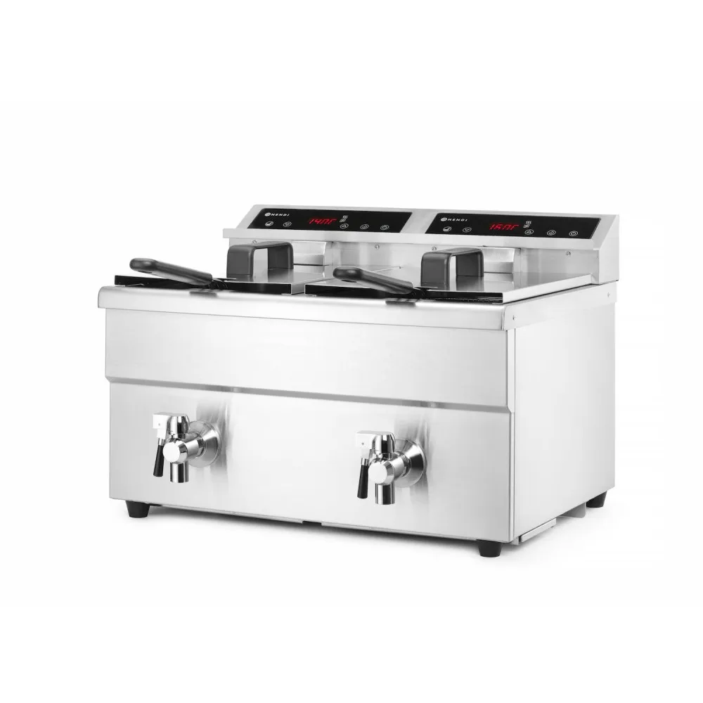 Friteuse induction avec robinet de sortie - 2 x 8 l (N215029)