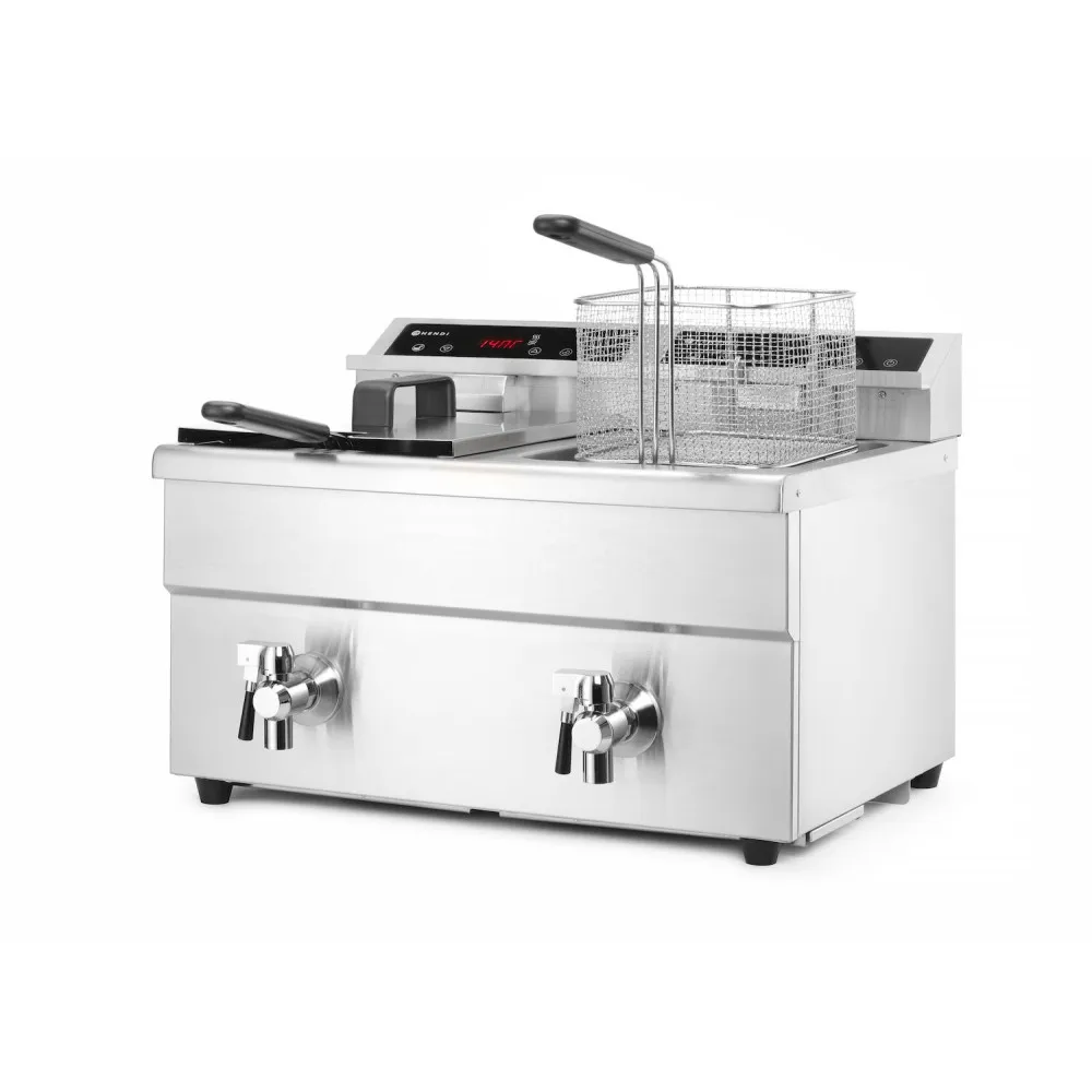 Friteuse induction avec robinet de sortie - 2 x 8 l (N215029)