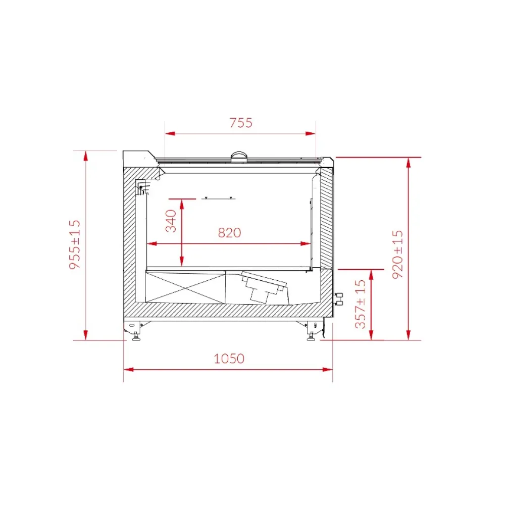 Ice-cream showcase ADVANTA REMOTE 2500 mm (ADC160)