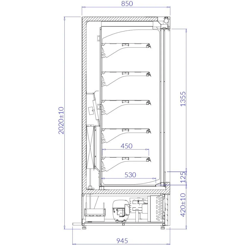 Vitrine froide ECOMAX 1.3 1260 mm (VIS101)