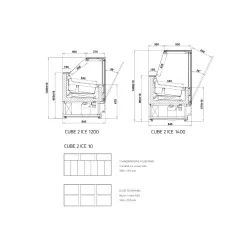 Vitrine à glaces CUBE 2 ICE 1200 mm