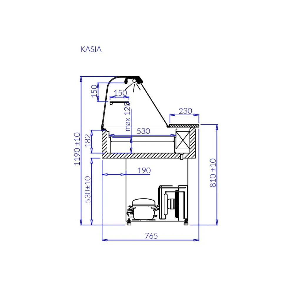Bar à salade KASIA 1700 mm (KA103TS)
