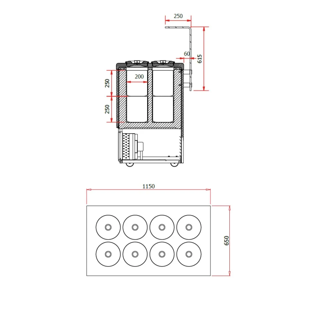 Distributeur de glace GELATO 2 1150 mm (GT202)