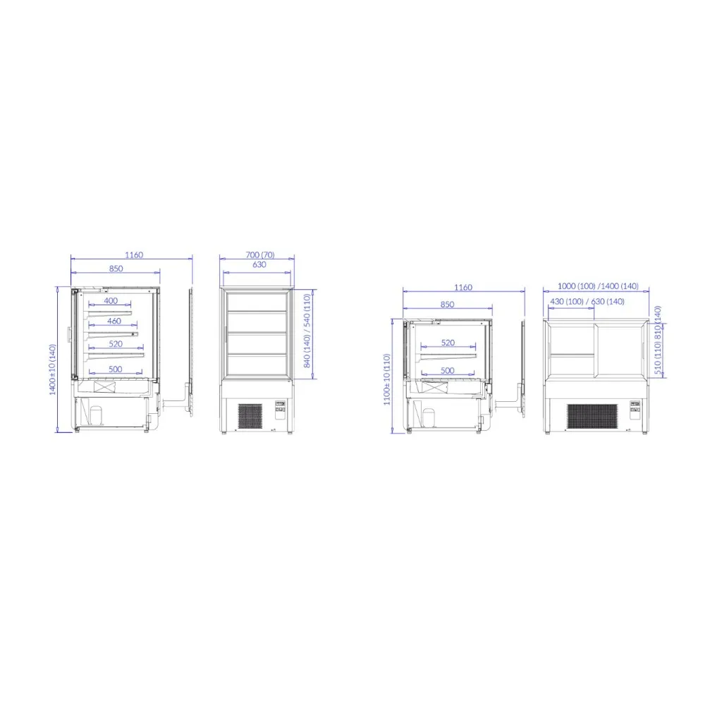 Confectionery showcase INNOVA 100.110 REMOTE (INN100.110-c)