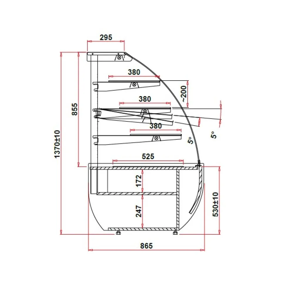 Neutral showcase JAMAJKA N 1400 mm (JA101N)