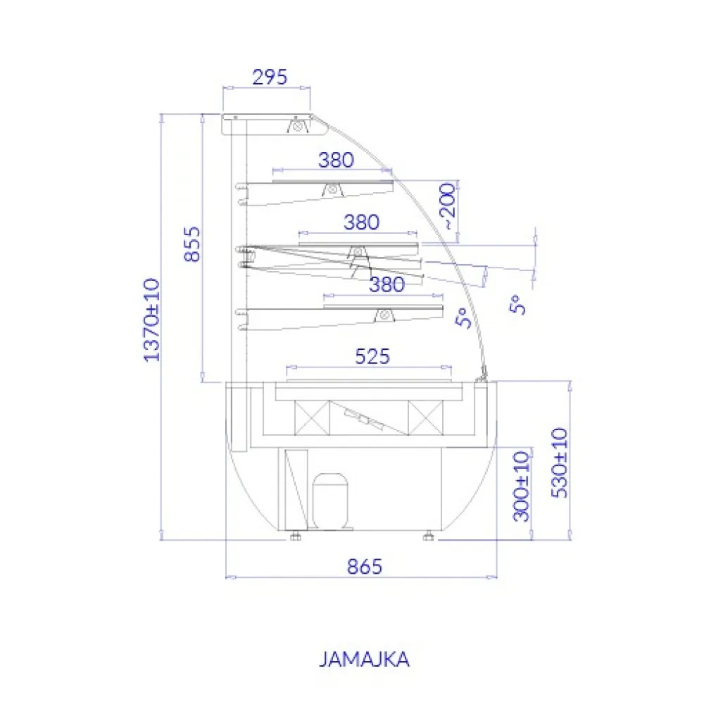 Warm showcase JAMAIKA 700 mm (JA103)