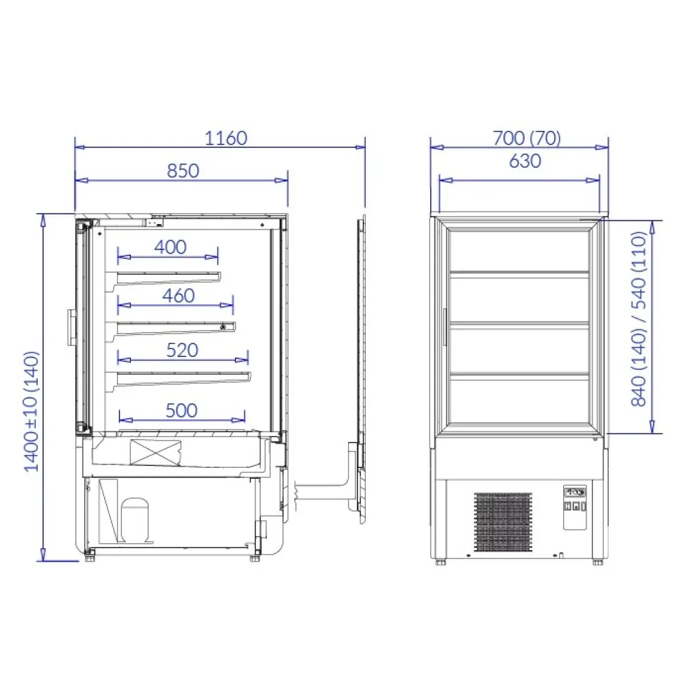 Confectionery showcase INNOVA 100.140 (INN100.140)