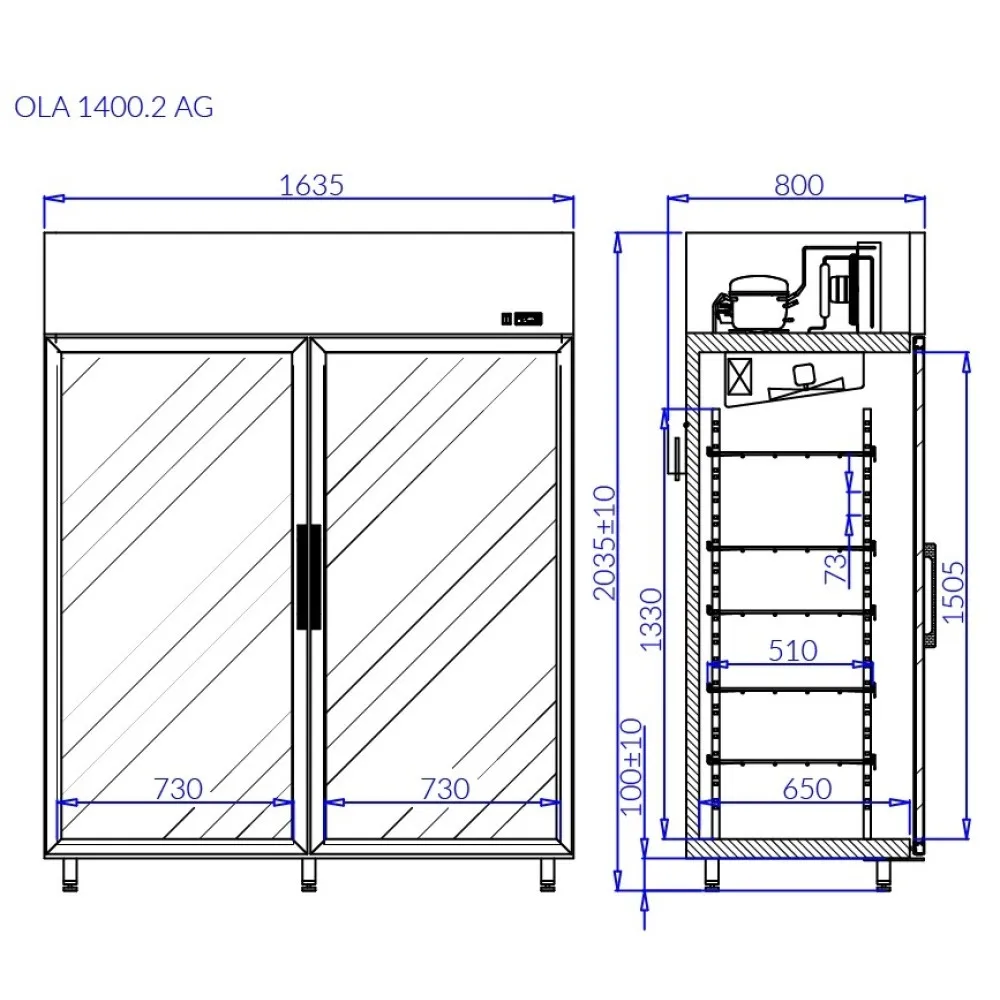Réfrigérateur OLA2/AG (OL100.2/AG)