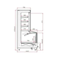 Supermarket freezer - showcase LEVEL H 2.50 REMOTE