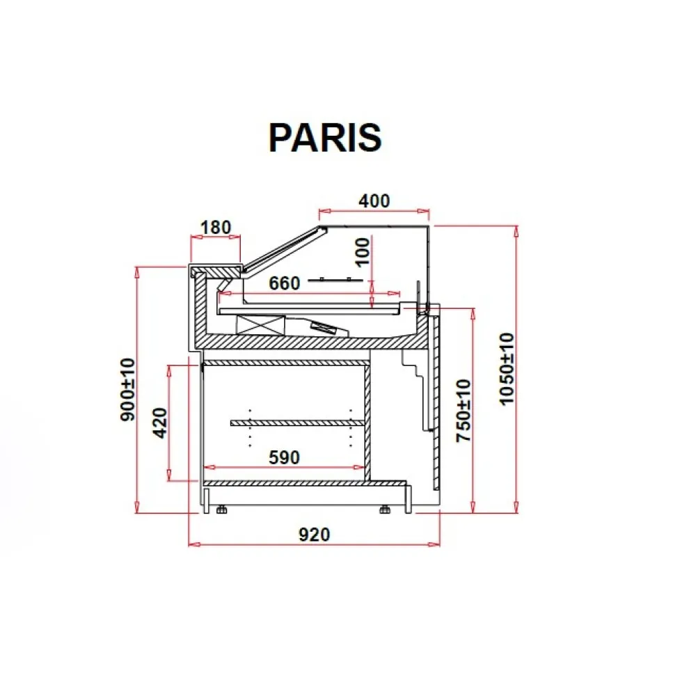 Confectionery showcase PARIS 0.94 Z (PRS120Z)