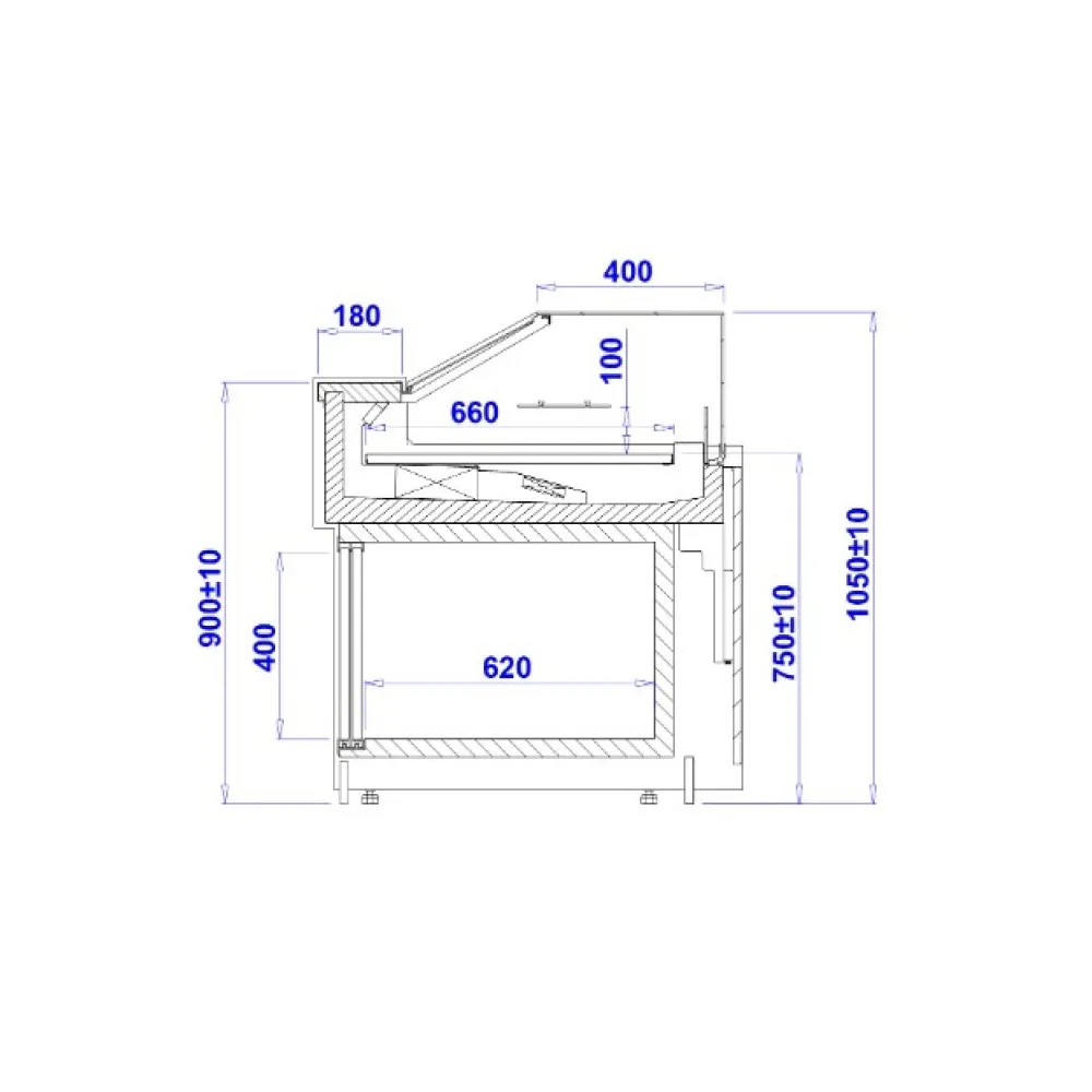 Confectionery showcase PARIS 1.25 Z REMOTE (PRS130Z-c)