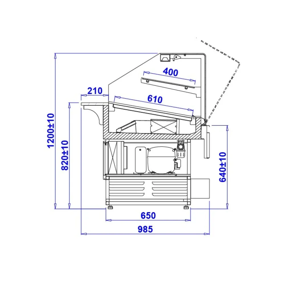 Confectionery showcase PASTELLA W 1.3 REMOTE (PST130W-c)