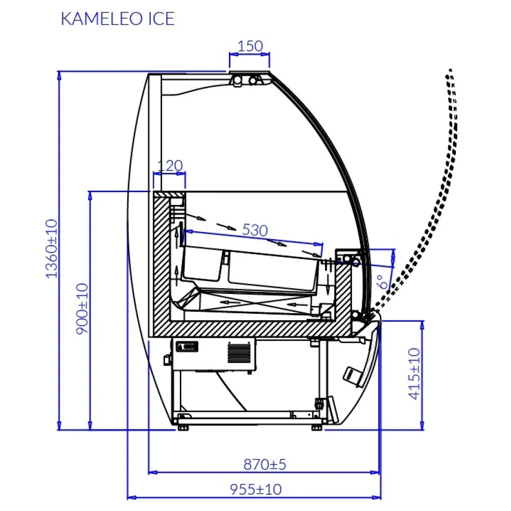 Vitrine à glace KAMELEO ICE 1400mm (JA101KM)