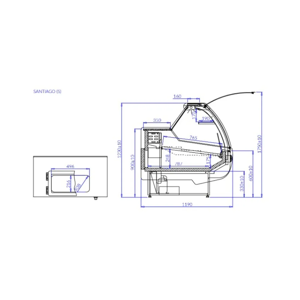 Cold showcase SANTIAGO 1.7S REMOTE (SA102-c)