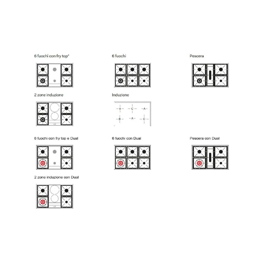 Cuisinière avec four Nostalgie PD096NE3 6 feux