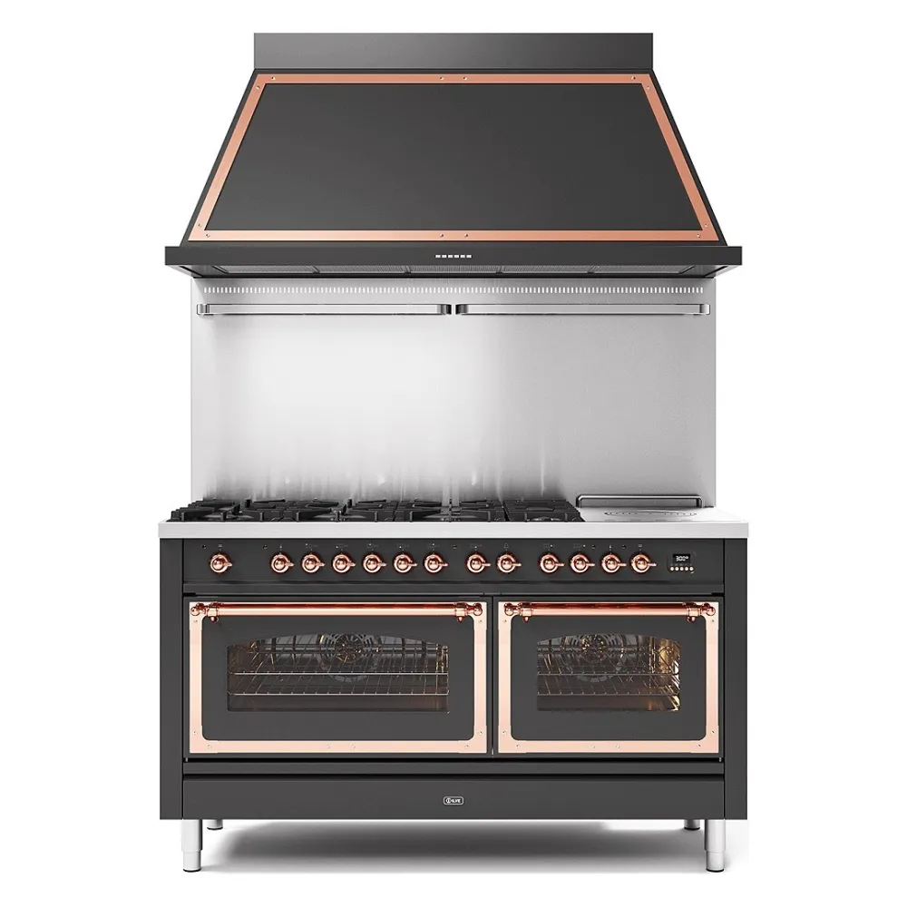 Cuisinière avec four Nostalgie 150 cm P15SNE3 7 ​​feux + 1 zone de cuisson étendue