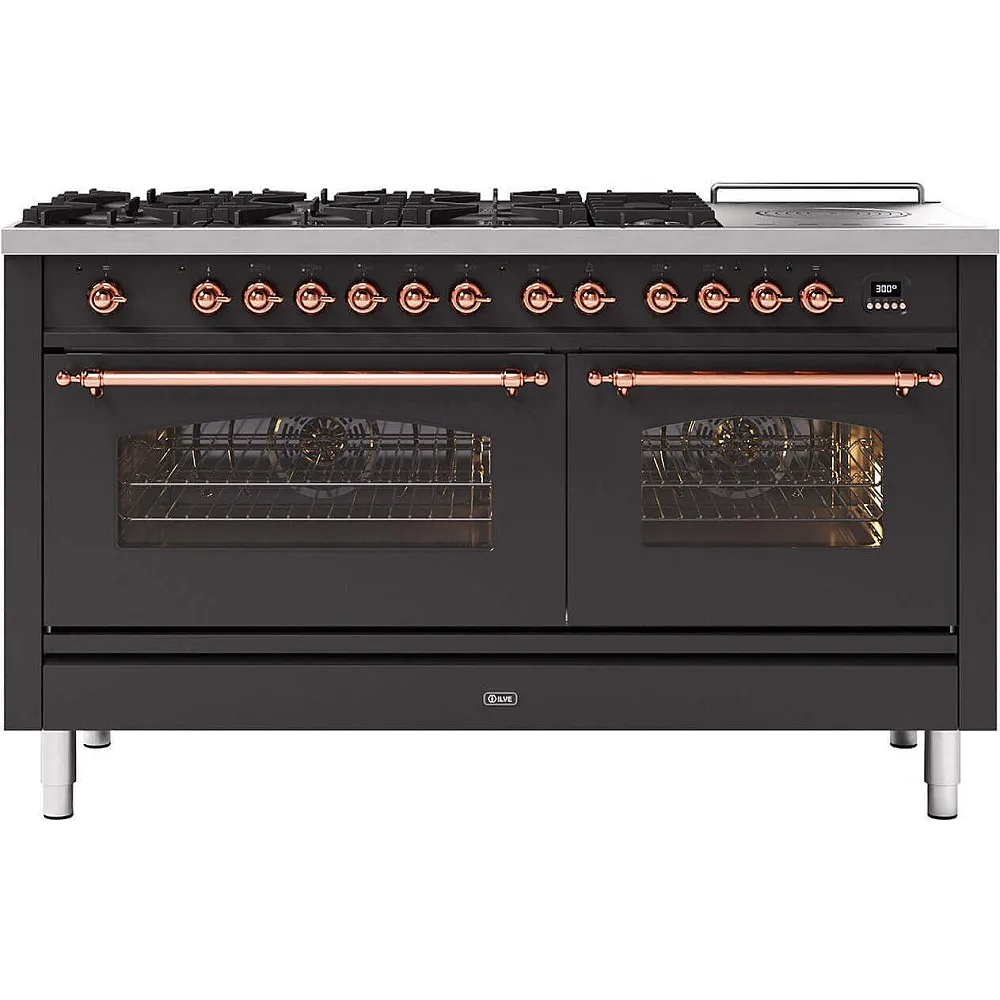 Cuisinière avec four Nostalgie 150 cm P15SNE3 7 ​​feux + 1 zone de cuisson étendue