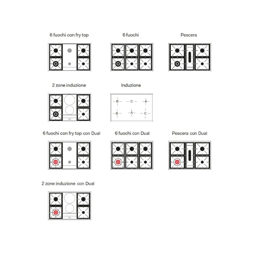 Cuisinière avec four Professional Plus 900 mm PD096WE3 6 feux