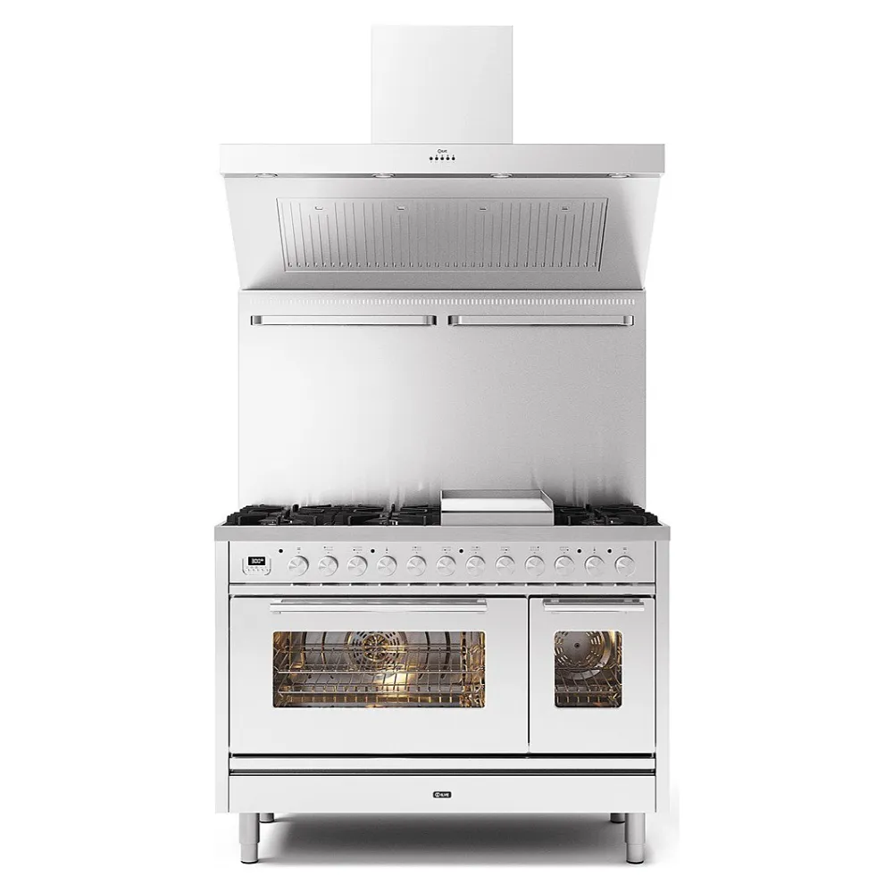 Cuisinière avec four Professional Plus 120 cm P12FWE3 8 feux avec double surface de cuisson