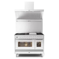 Cuisinière avec four Professional Plus 120 cm P12FWE3 8 feux avec double surface de cuisson