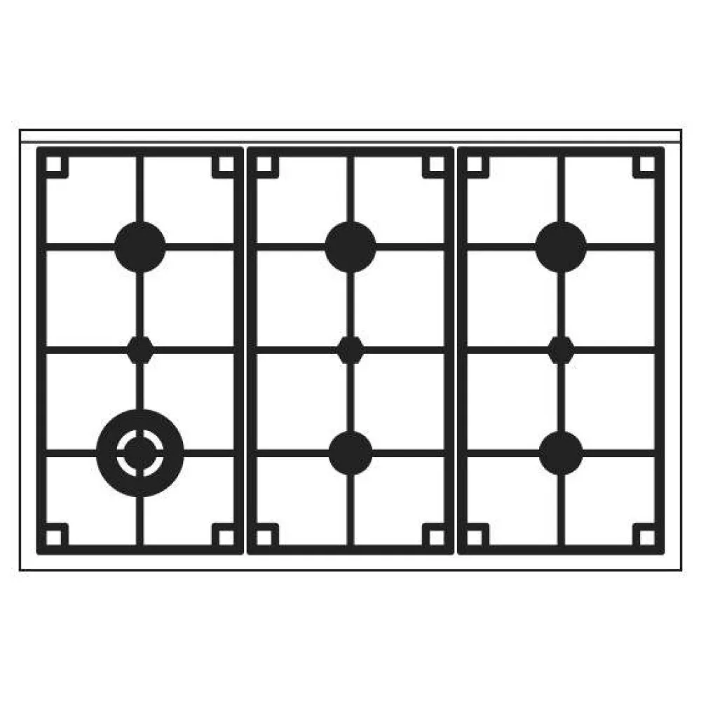 Cuisinière avec four Pro Line 90 cm L09-GRD/L09-MGD 6 feux