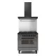 Cuisinière avec four Pro Line 90 cm L09-GRD/L09-MGD 6 feux