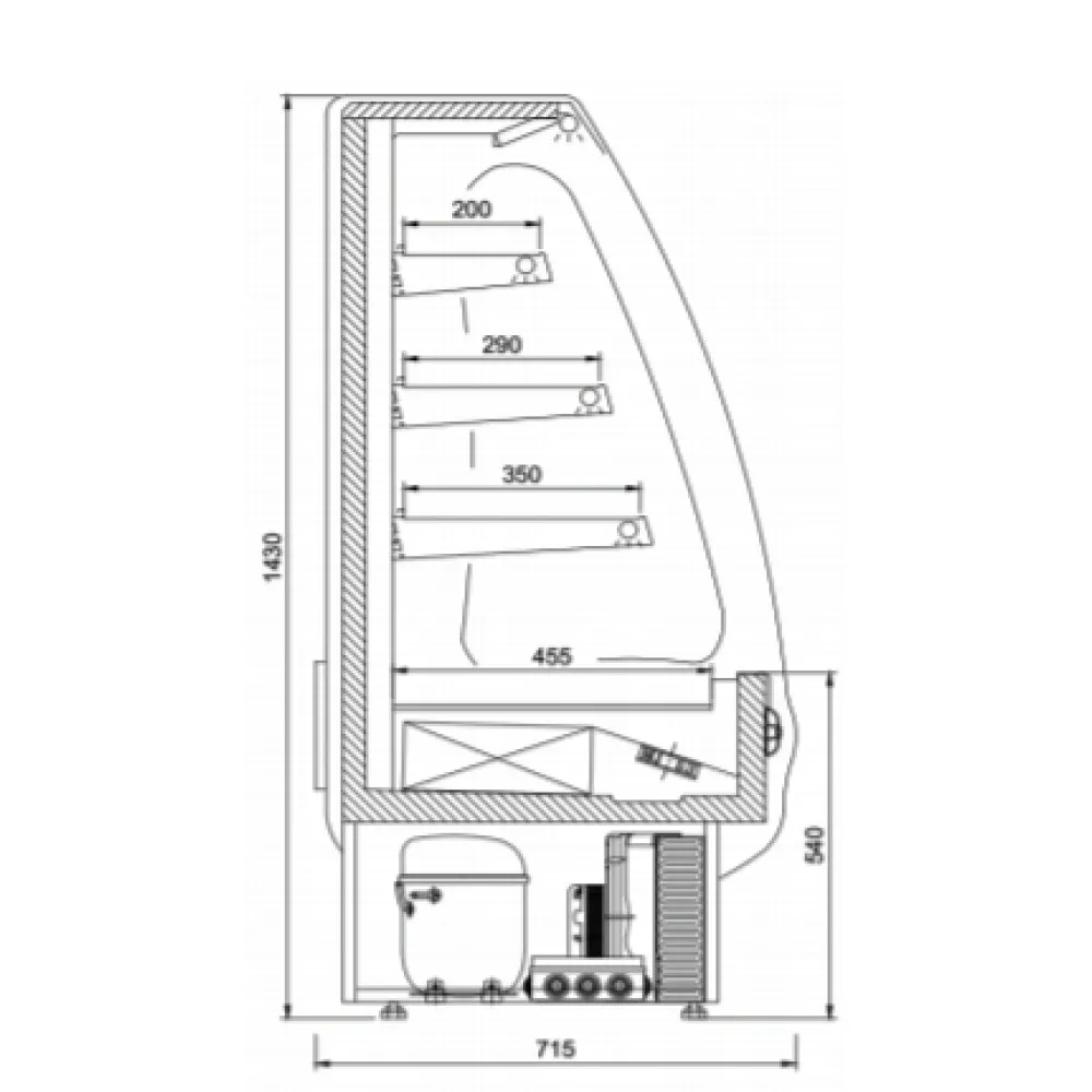 Showcase PICCOLI 900 mm (R-1-PC-90/70)
