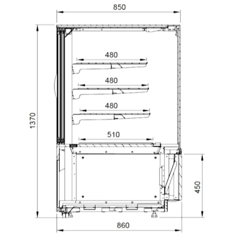 Confectionery showcase RAFAELLO NE 650 mm (C-1-RF-60/NE)
