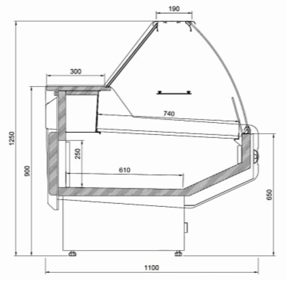 Showcase MODENA110 1080mm (L1-MD-G-100-110)