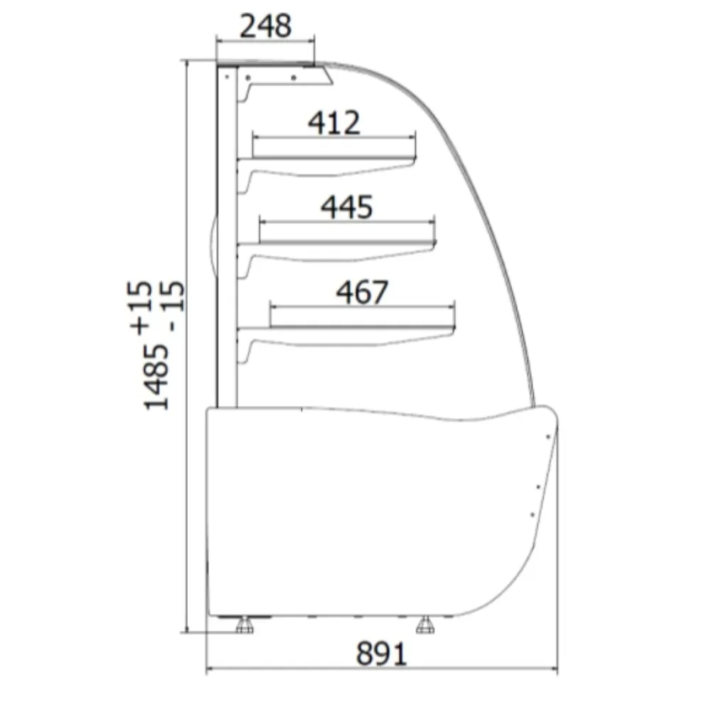 Showcase BELLISSIMA NE 2000 mm (C-1-BL-200/NE)