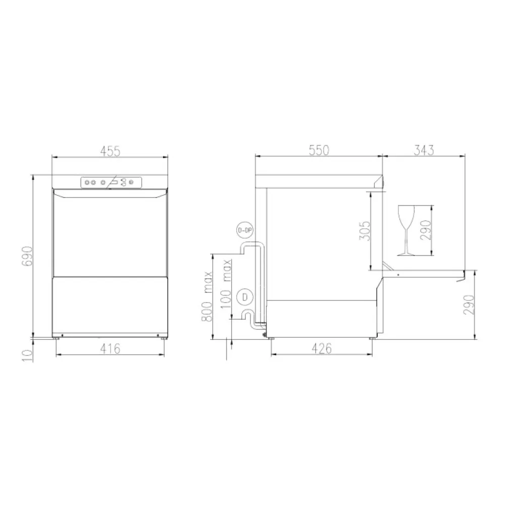 Lave-vaisselle, 400x400mm, FK 40 E LS (FK40ELS)