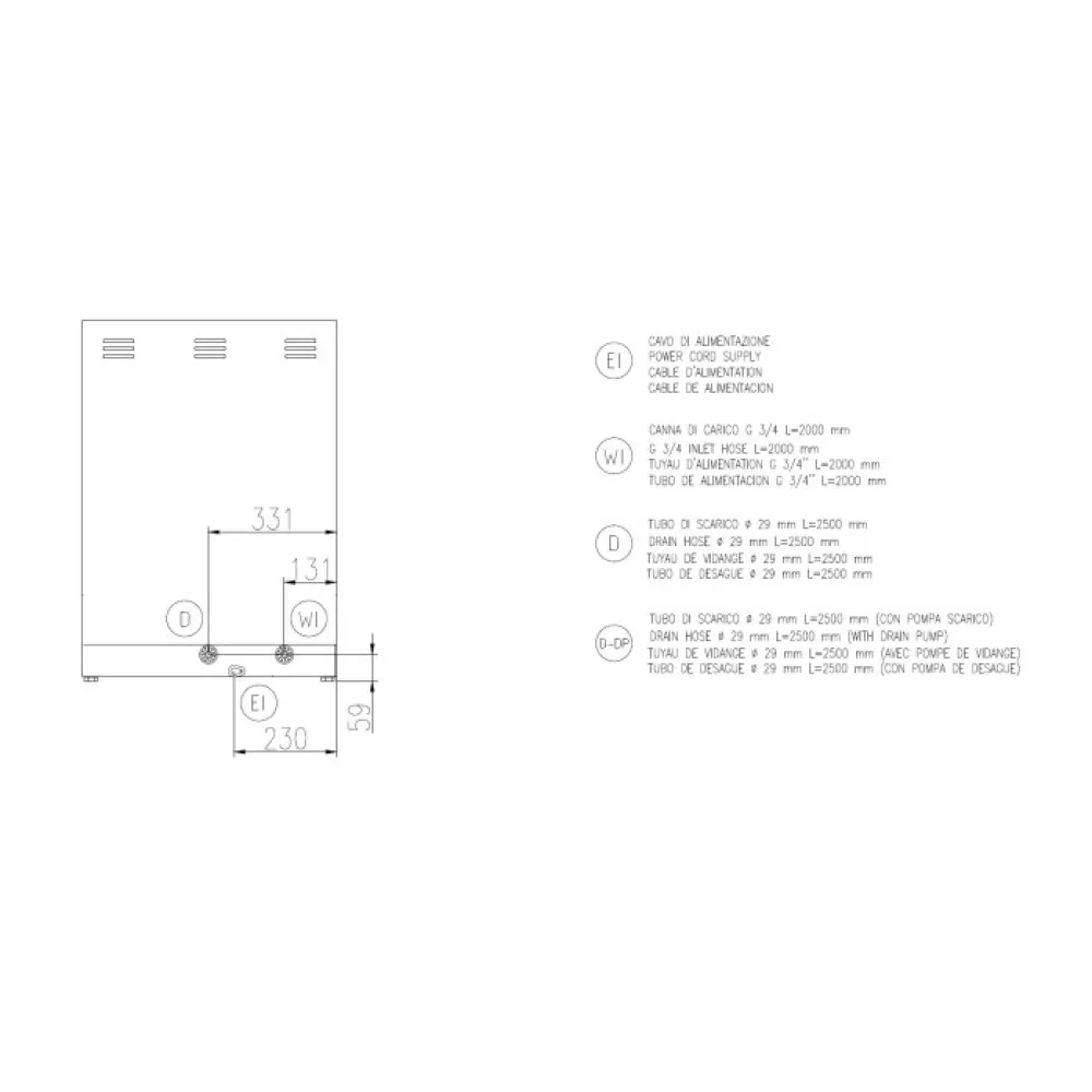 Lave-vaisselle, 500x500mm, FK 50 E M (FK50EM)